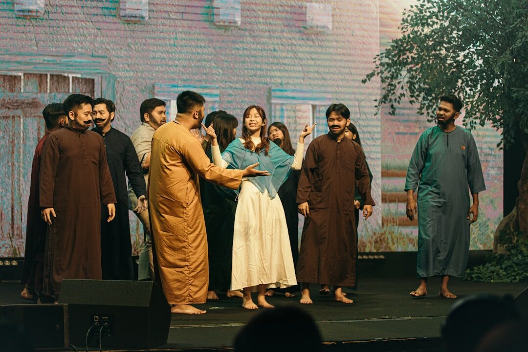 man sharing life story on stage