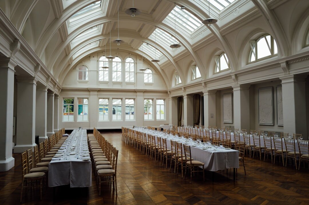community gathering in hall